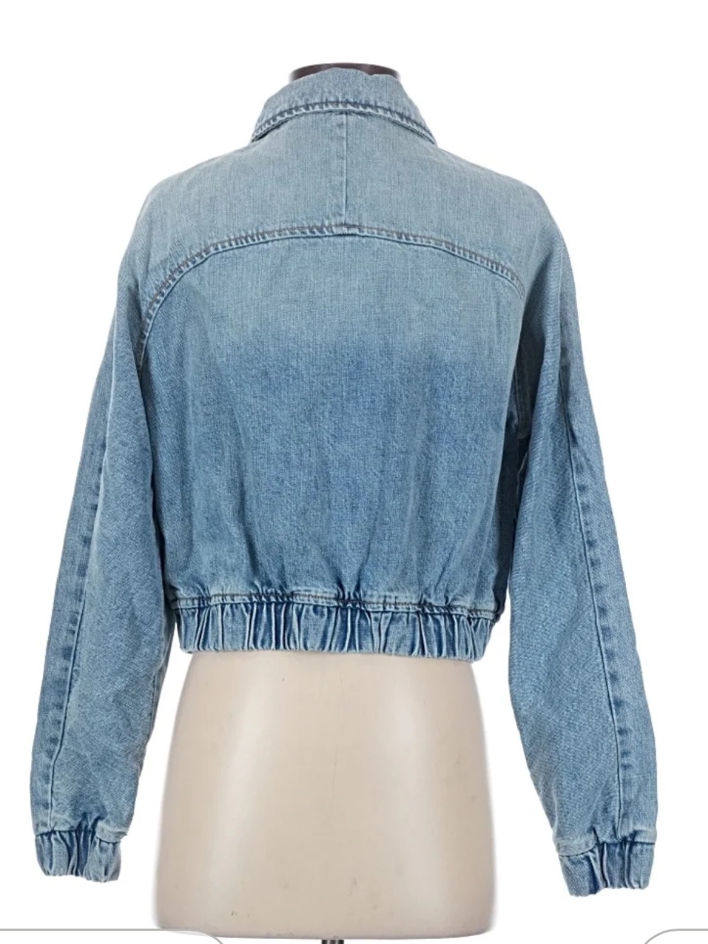 ZARA WOMENS DENIM ZIP UP JACKET NWT SIZE L - Picture 3 of 3